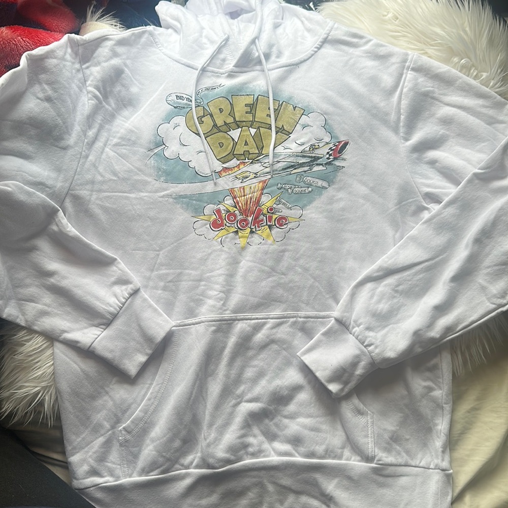 Green Day Dookie Graphic White Hoodie